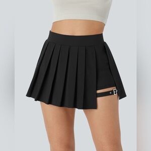 HALARA Black Pleated Tennis Skirt Skort Built In Shorts Women Size S NWT